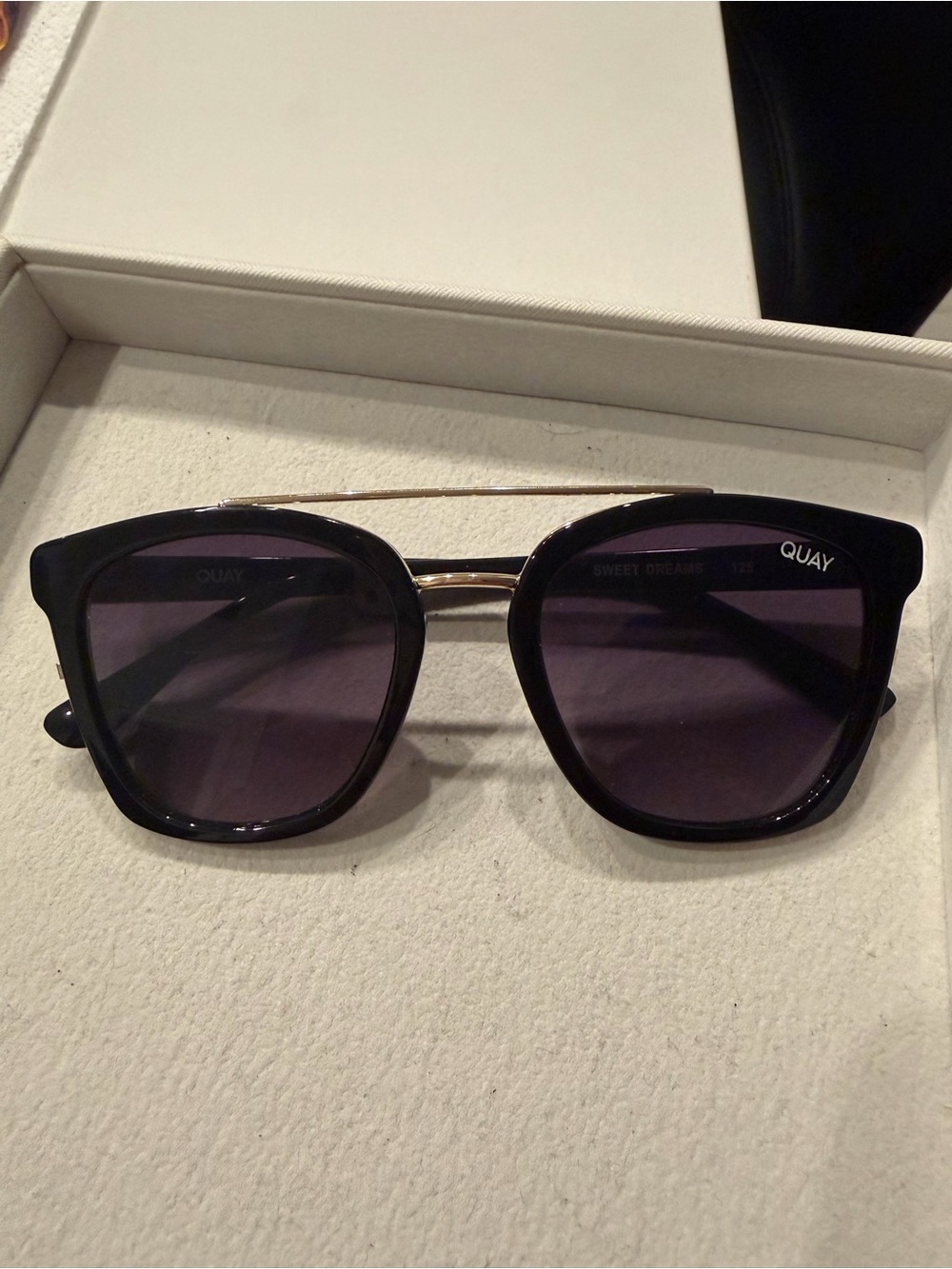Quay Australia Black Sunglasses with Gold Bridge